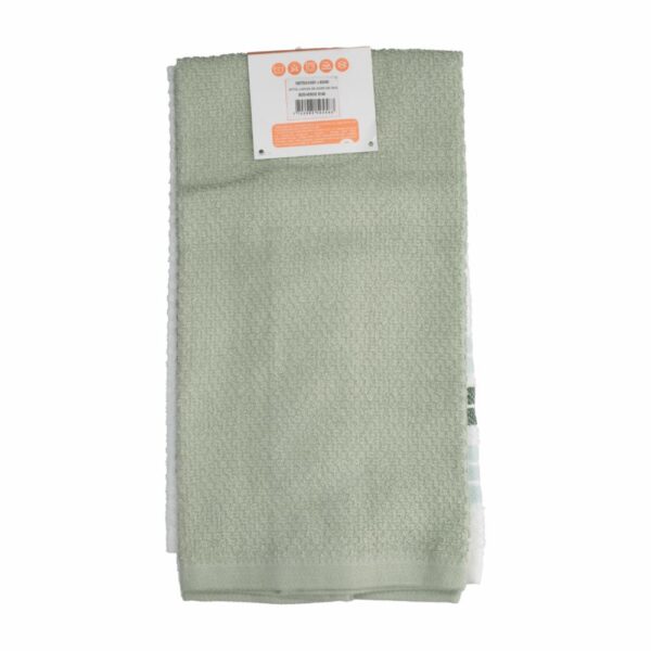 Toallas De Cocina Chef Blanco Con Verde FREE HOME X 2 Uds - Imagen 2