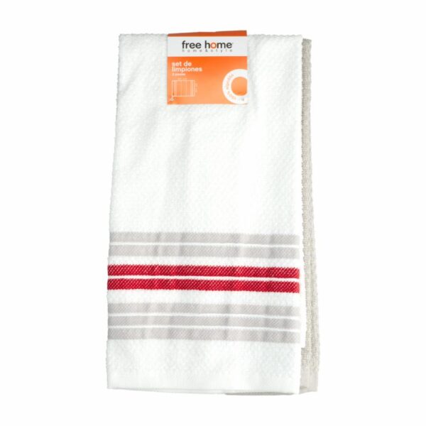 Toallas De Cocina Chef Blanco Con Gris FREE HOME X 2 Uds