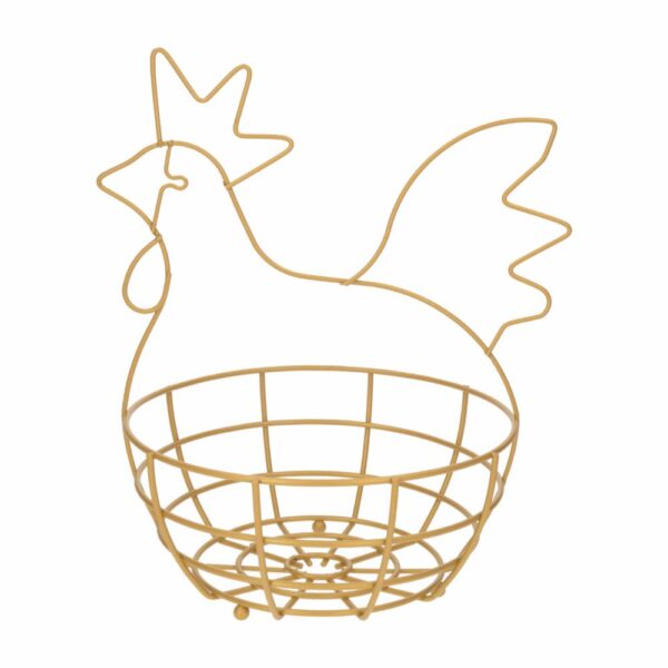 Canasta De Huevos Diseño Gallina Dorado REJIPLAST 1 Pieza