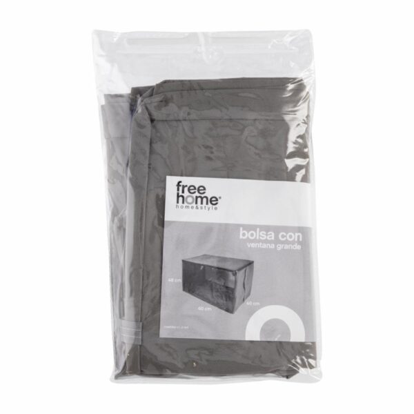 Bolsa Con Ventana Grande Gris FREE HOME 60x48x40 Cm