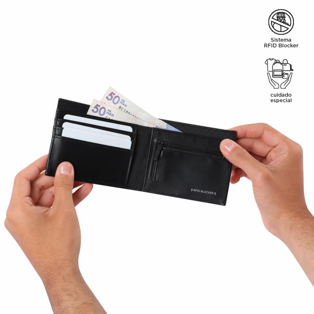 Billetera De Hombre Negro TOTTO Halvo - Imagen 3