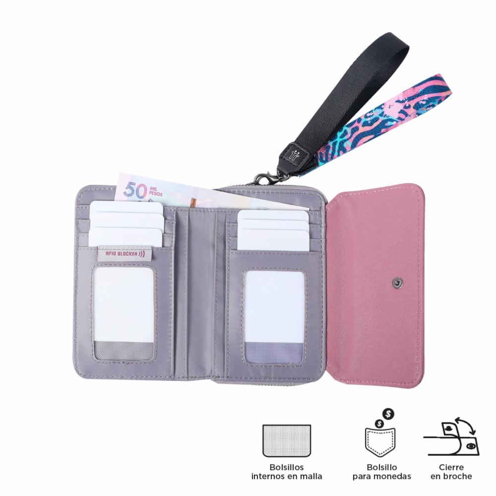 Billetera De Mujer Rosado TOTTO Cancri - Imagen 4