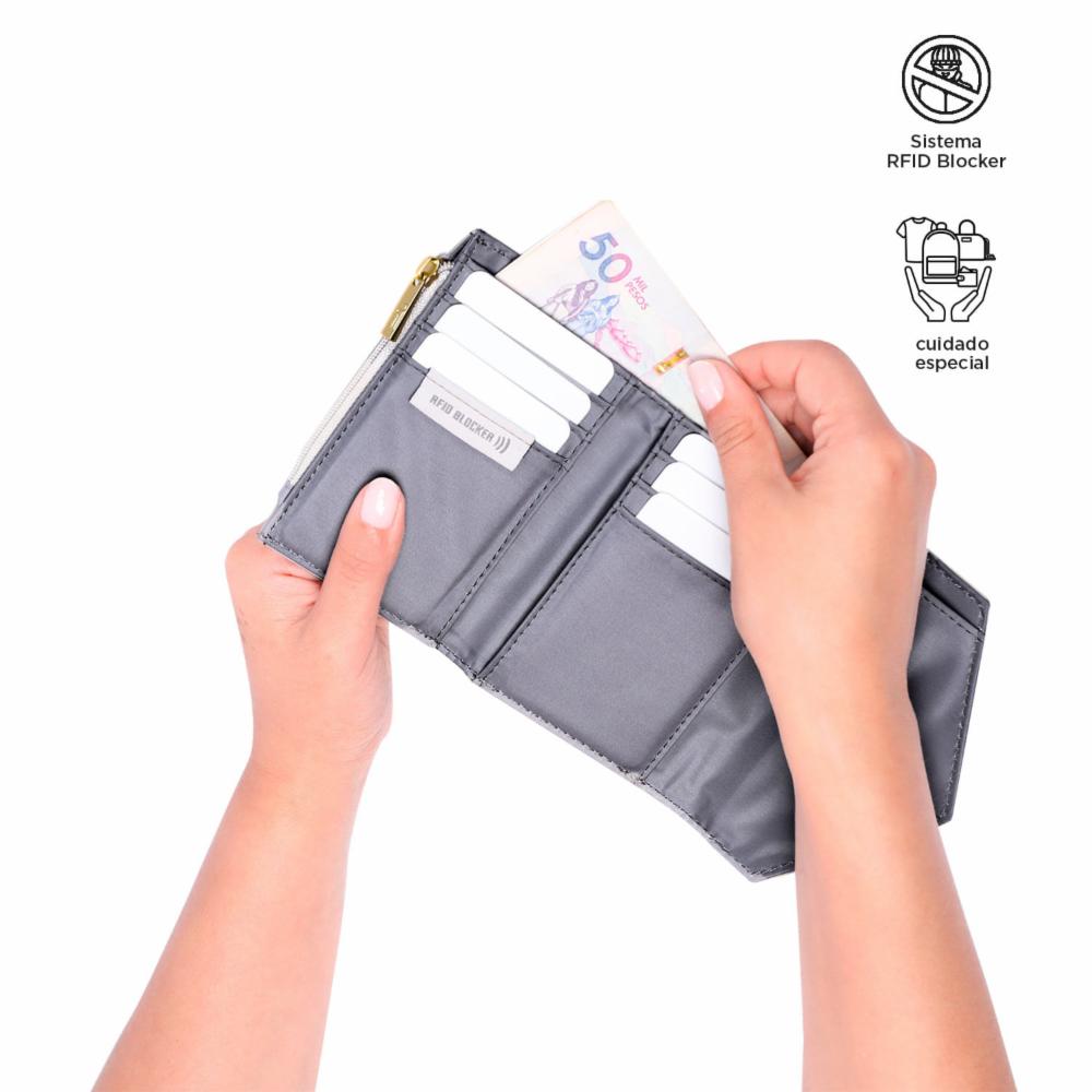 Billetera De Mujer Gris TOTTO Neysa - Imagen 3