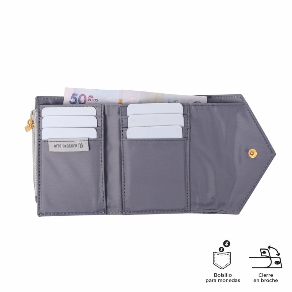 Billetera De Mujer Gris TOTTO Neysa - Imagen 4