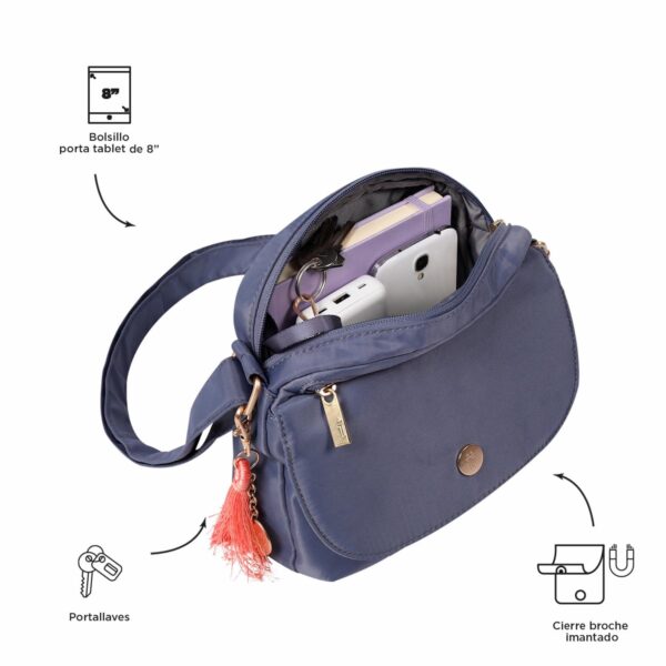 Bolso Para Mujer Gris TOTTO Corneana - Imagen 5