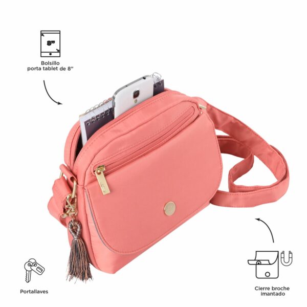 Bolso Para Mujer Rosado TOTTO Corneana - Imagen 5