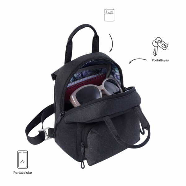 Mochila Mini Negro TOTTO Megumi Xs - Imagen 4