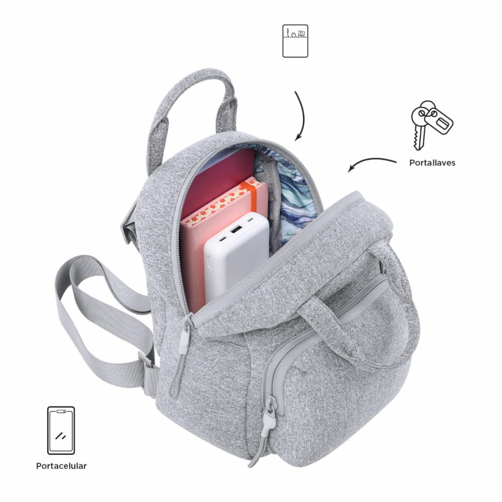 Mochila Mini Gris TOTTO Megumi Xs - Imagen 5