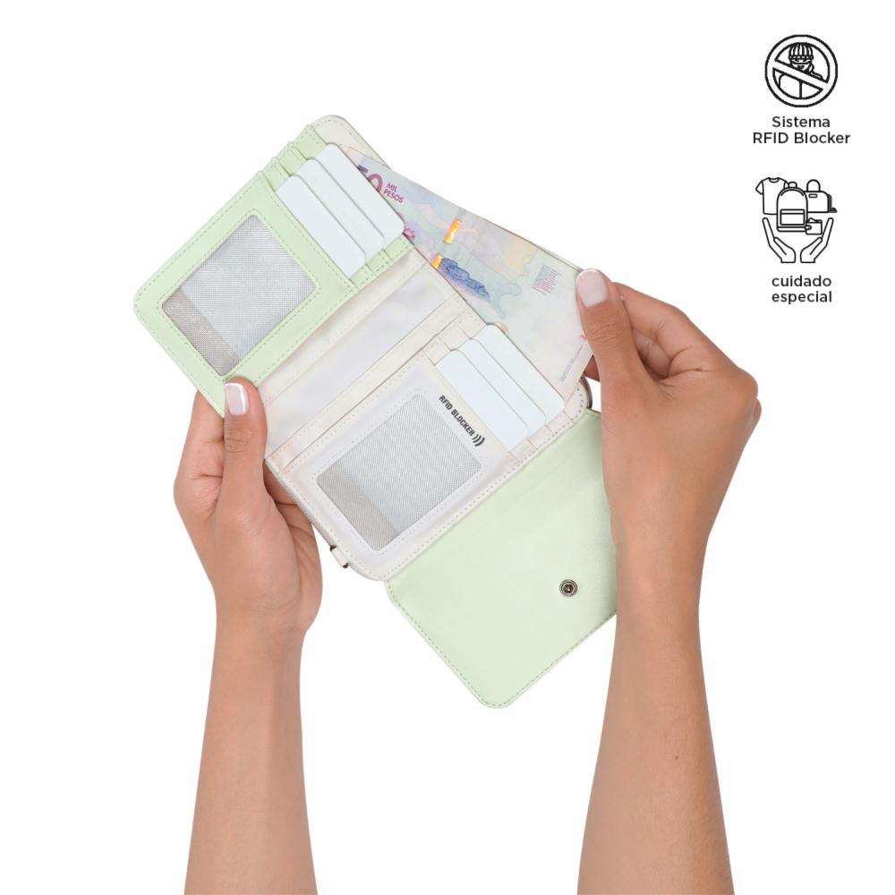 Billetera De Mujer Verde TOTTO Style Can - Imagen 4
