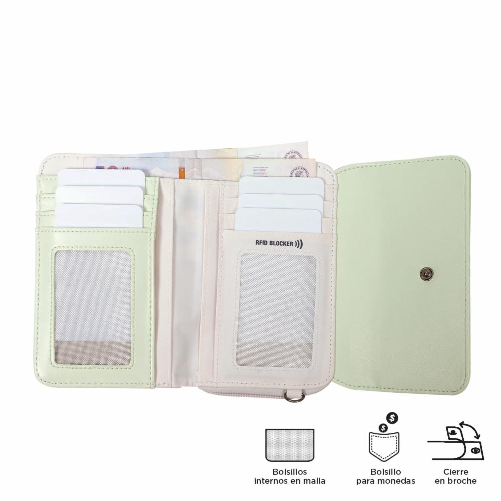 Billetera De Mujer Verde TOTTO Style Can - Imagen 5