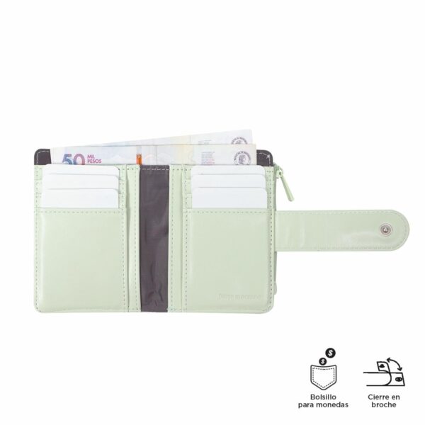 Billetera De Mujer Verde TOTTO Dull S - Imagen 4