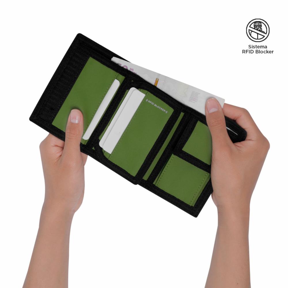 Billetera De Hombre Negro TOTTO Contrast Mee - Imagen 3