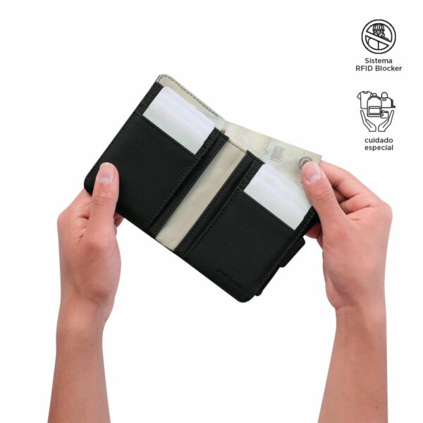 Billetera De Mujer Negro TOTTO Dull S - Imagen 3