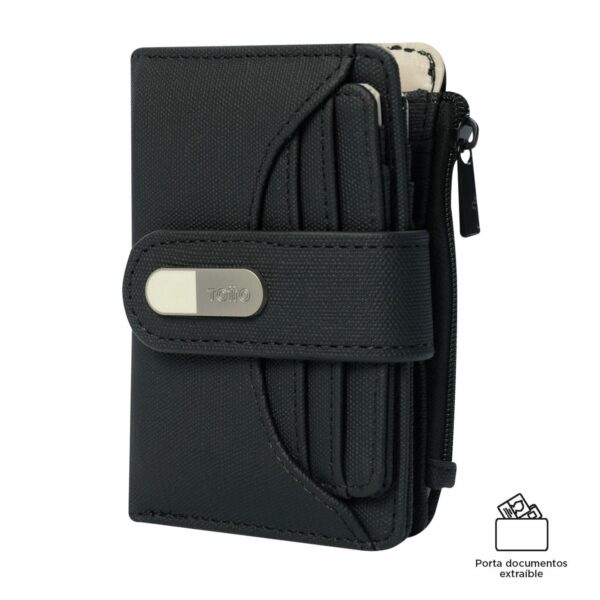 Billetera De Mujer Negro TOTTO Dull S - Imagen 5