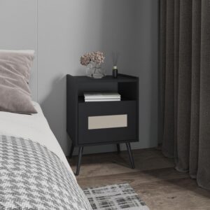 Mesa De Noche Litza Wengue Con Toquilla RTA MDF