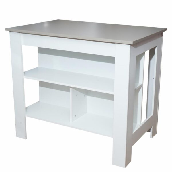 Isla De Cocina Burton Blanco Con Capri RTA MDF - Imagen 2