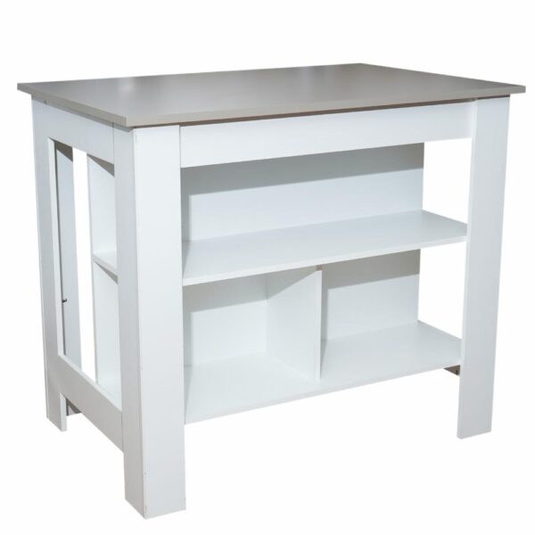Isla De Cocina Burton Blanco Con Capri RTA MDF - Imagen 3