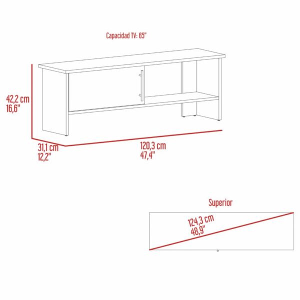 Mesa Para Tv Nogal Con Puerta RTA MDF - Imagen 5