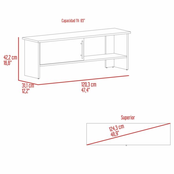 Mesa Para Tv Nogal Con Puerta RTA MDF - Imagen 5