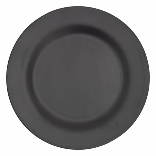 Plato Tendido Circular Plano Grande Negro Mate VAJILLAS SABANA 25 Cm - Imagen 2