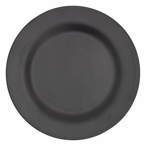 Plato Tendido Circular Plano Grande Negro Mate VAJILLAS SABANA 25 Cm - Imagen 2