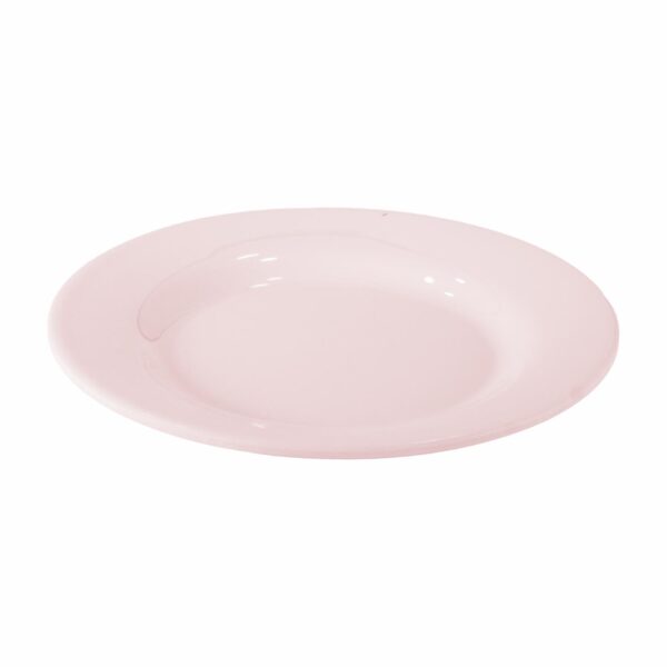 Plato Postre Redondo Rosa Pastel VAJILLAS SABANA 15X15X1.5 CM