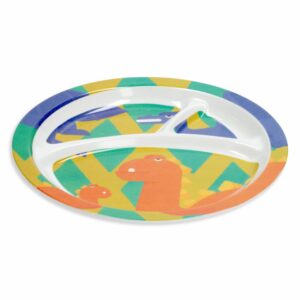 Plato Infantil Redondo Con Divisiones Diseño Dinosaurios VAJILLAS SABANA 21 Cm