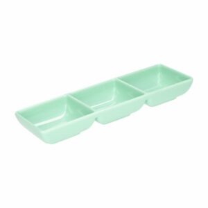 Salsera Cuadrado Dos Divisiones Rosa Pastel VAJILLAS SABANA 22X7.5X2.5 CM