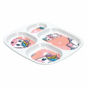 Plato Infantil Rectangular Con Divisiones Diseño Unicornio VAJILLAS SABANA 24.5 Cm