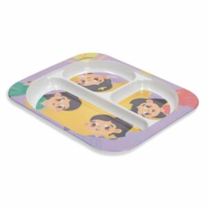 Plato Infantil Rectangular Con Divisiones Diseño Princesas VAJILLAS SABANA 24 Cm