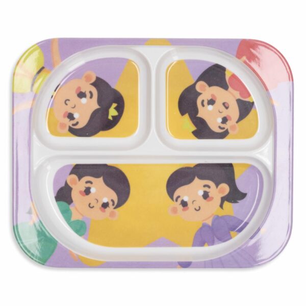 Plato Infantil Rectangular Con Divisiones Diseño Princesas VAJILLAS SABANA 24 Cm - Imagen 2