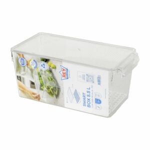 Caja Organizadora Smart Con Tapa Y Rejilla Para Refrigerador EL REY 5.5 Litros