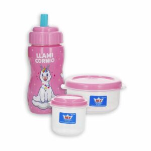Set Porta Comida Escolar Diseño Niña EL REY Unidad
