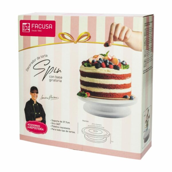 Base Giratoria Para Decoración De Pastel FACUSA 27,7 X 7 Cm - Imagen 3