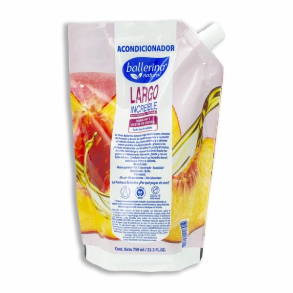 Acondicionador De Cabello Largo Increíble De Durazno Y Aceite De Jojoba BALLERINA 750 Ml - Imagen 2