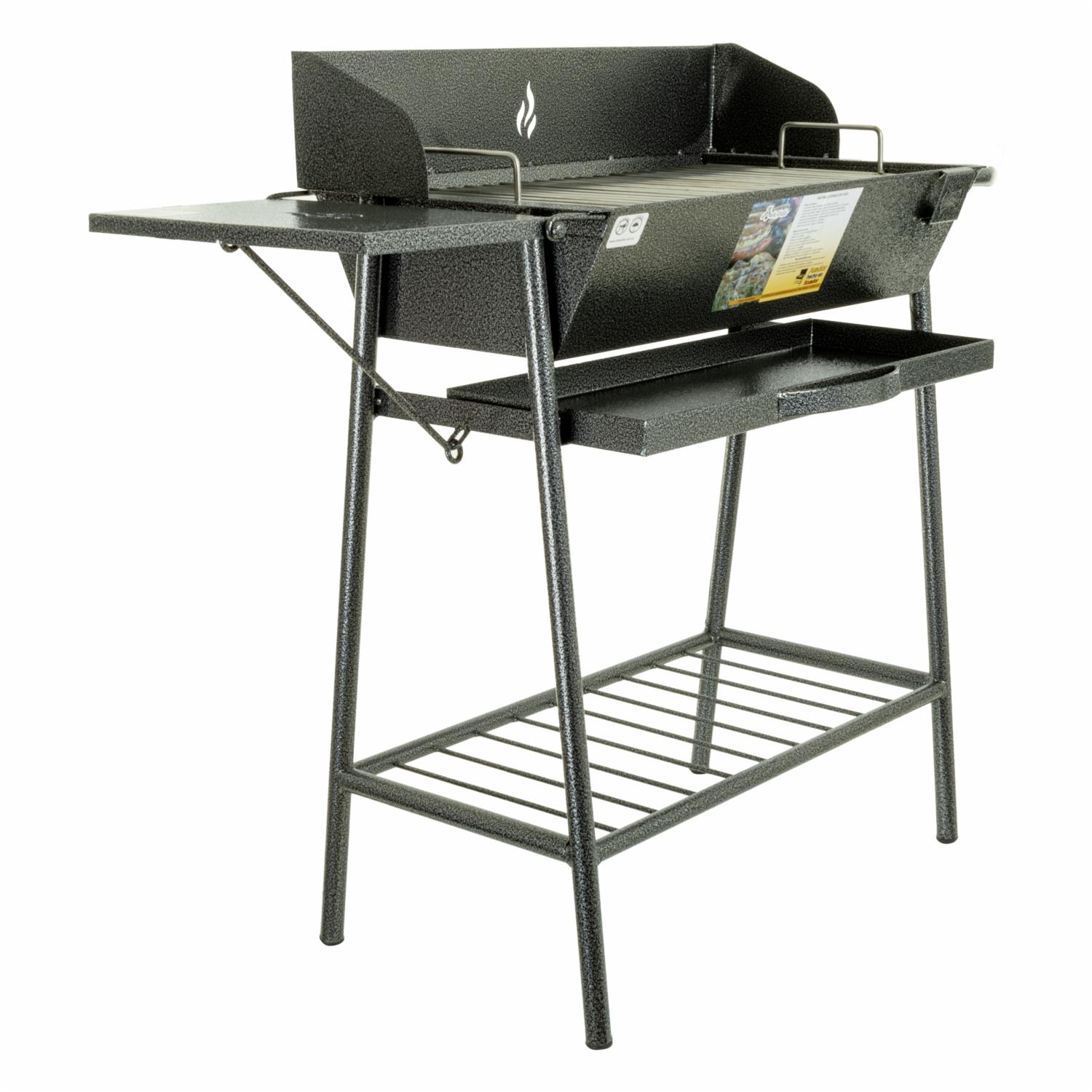 Parrilla De Carbón Con Repisa Plegable ARTE VALLE Pequeña - Imagen 2