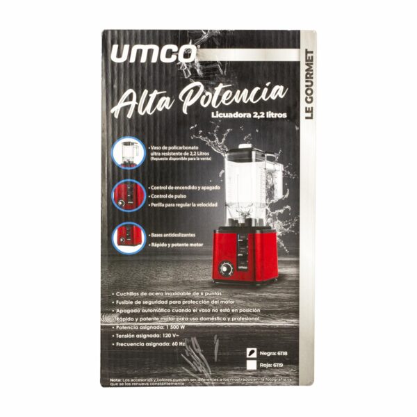 Licuadora 1500 Watts 6118 UMCO 10 Velocidades - Imagen 4