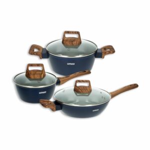 Set De Ollas Cerámica Azul UMCO 6 Piezas