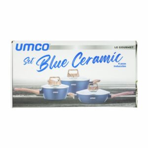 Set De Ollas Y Sartenes Inducción Cerámica Blue Ceramic UMCO 6 Piezas