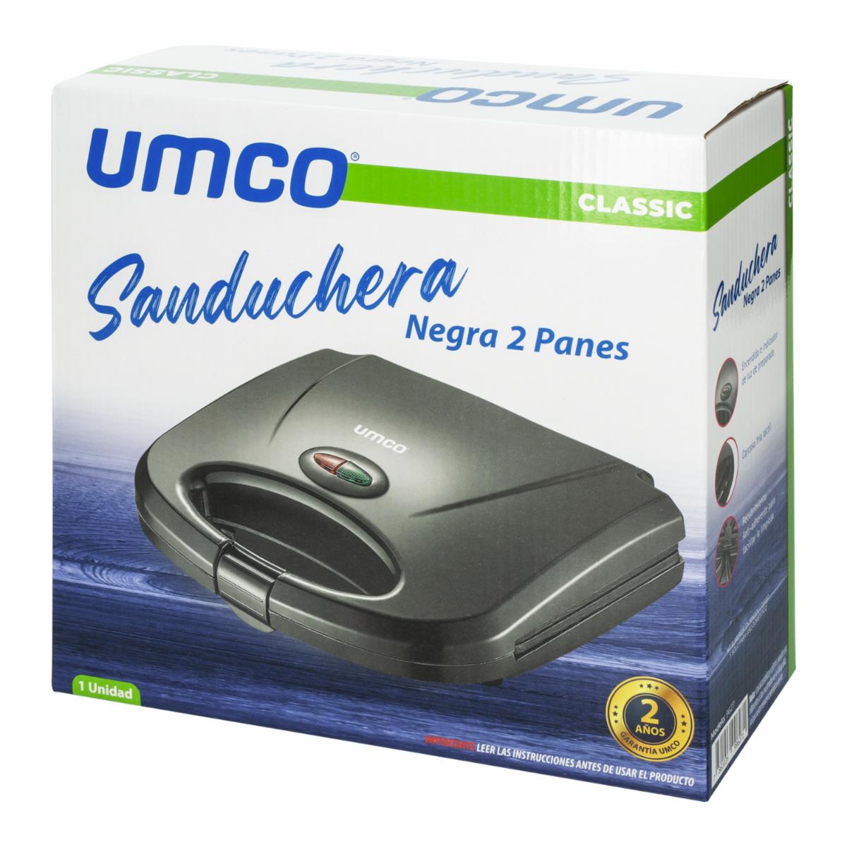Sanduchera Negra 750 Watts UMCO 2 Panes - Imagen 3