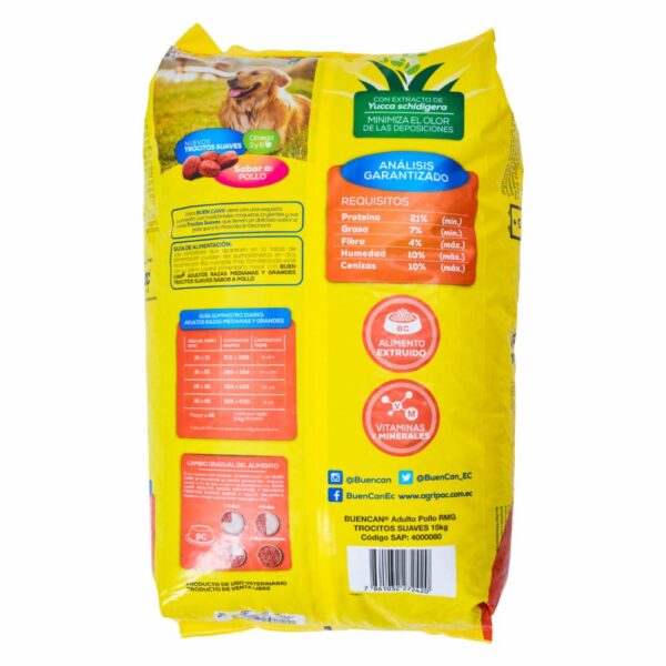 Alimento Para Perros Adultos Razas Medianas Y Grandes Sabor A Pollo BUEN CAN 15 Kg - Imagen 2