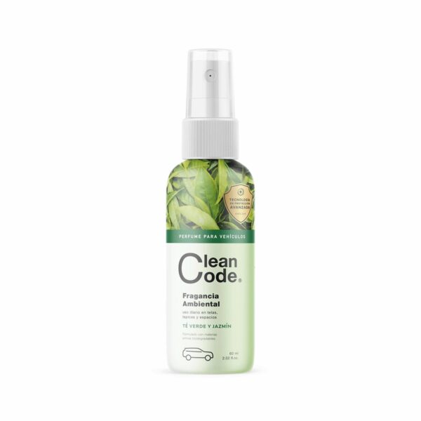 Ambientador Para Auto Fragancia Té Verde Jazmín CLEAN CODE 60 Ml