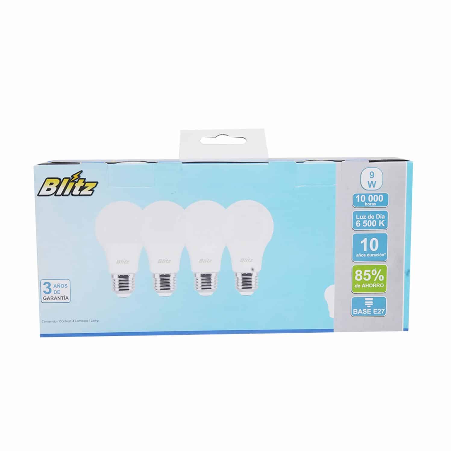 Foco Led Kit Luz Blanca 9W A60 BLÍTZ 1 X 4 Uds - Imagen 2