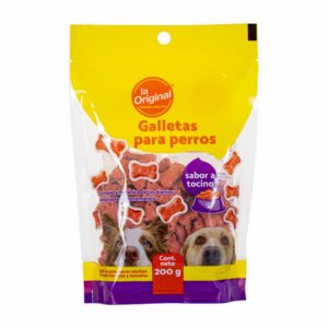 Galletas Para Perros Adultos Toda Raza Y Edad Sabor A Tocino LA ORIGINAL 200 G