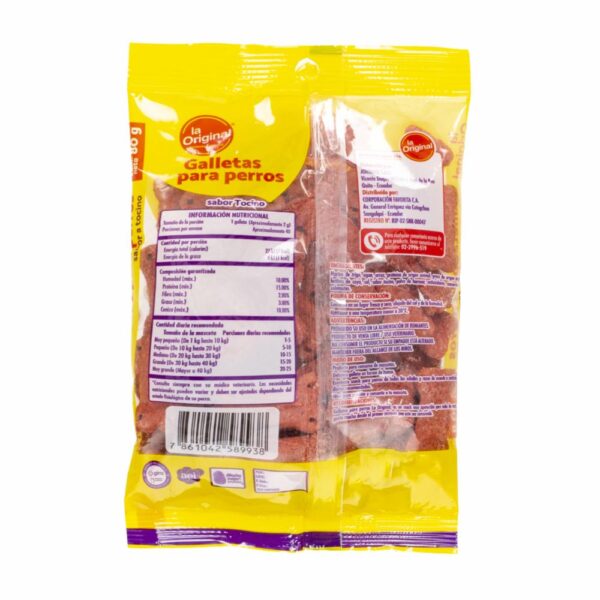 Galletas Para Perros Adultos Toda Raza Y Edad Sabor A Tocino LA ORIGINAL 80 G - Imagen 2