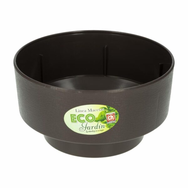Maceta Diseño Acacia Wengué PLASTICOS CHEMPRO 3.25 Litros