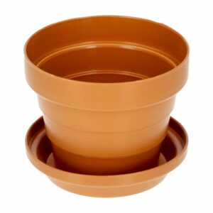 Maceta Jazmín Con Base Terracota PLASTICOS CHEMPRO 0.5 Litros