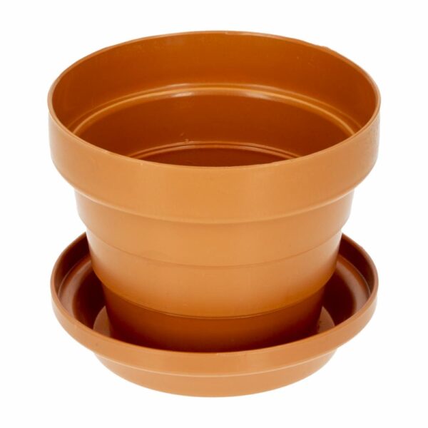 Maceta Jazmín Con Base Terracota PLASTICOS CHEMPRO 0.5 Litros