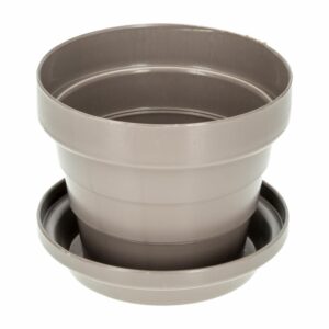 Maceta Jazmín Con Base Café Suizo PLASTICOS CHEMPRO 0.5 Litros