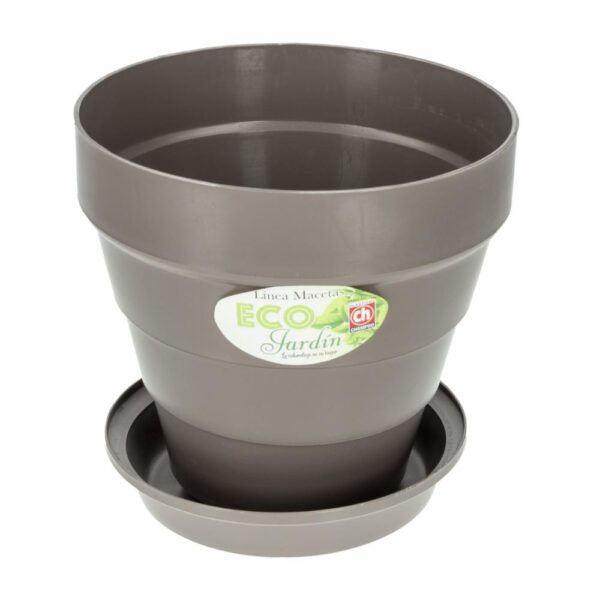 Maceta Jazmín Con Base Café Suizo PLASTICOS CHEMPRO 3 Litros